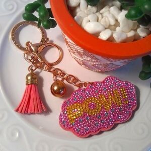 Cartoon POW Sequin Keyring